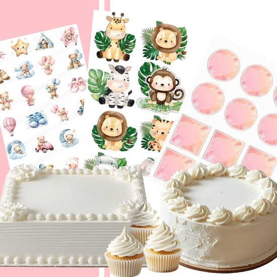 Personalized Edible Cupcake Toppers (A4)